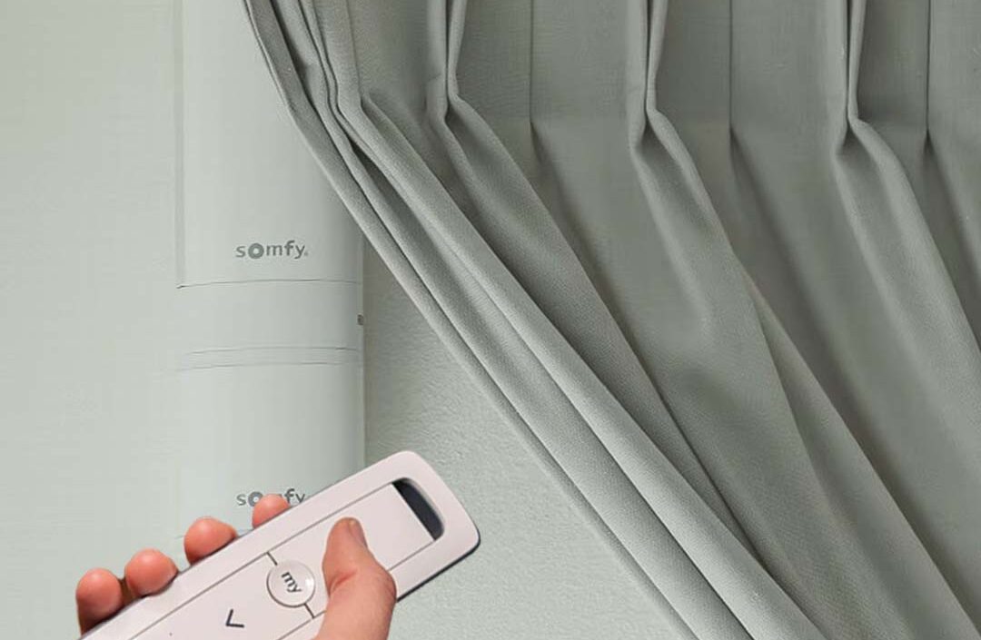 Smart Motorized Pinch Pleat Curtains Manufactured and Installed by DecorUs Curtain Blinds Interiors Dubai Wallpaper Curtains Service UAE